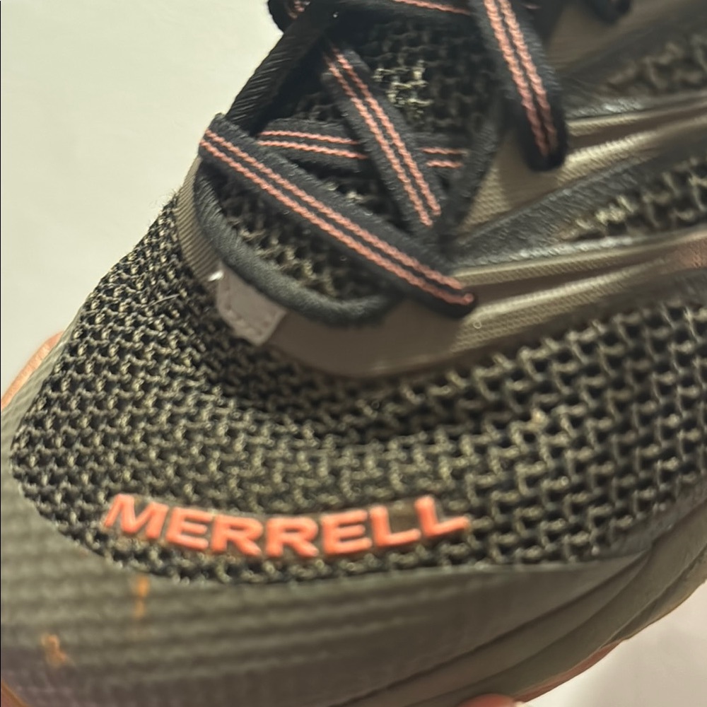 Merrell Black and Orange Mesh Sneakers